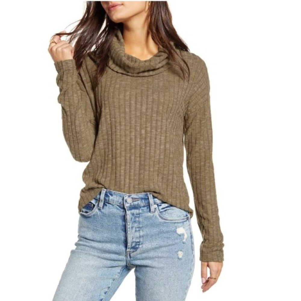 BP. Cozy Ribbed Turtleneck Top